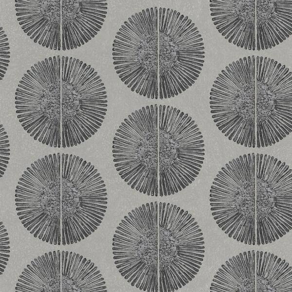 Unbranded Bazaar Collection Black/Gray Soleil Motif Design Non-WOven Paper Non-Pasted Wallpaper Roll (Covers 57 sq. ft.)