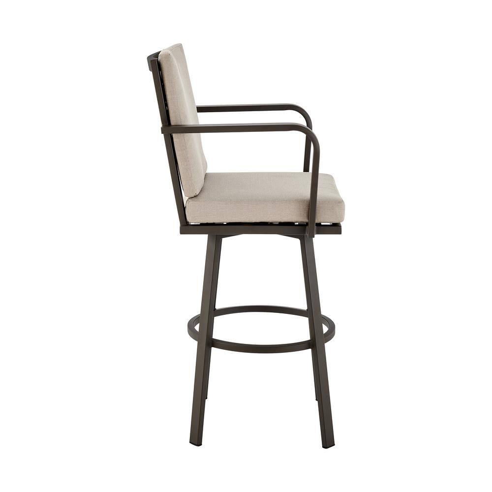 Eucalyptus Wood Outdoor Bar Stool with Cushions