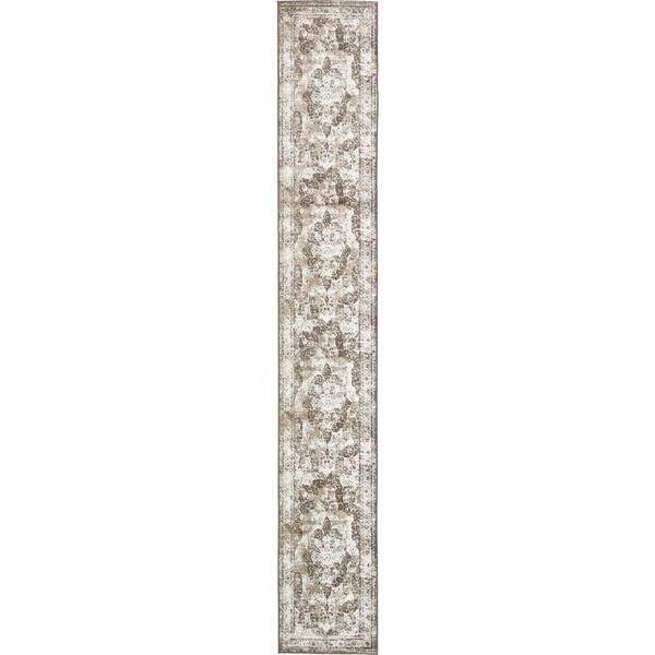 Unique Loom Sofia Salle Garnier Light Brown 2' 0 x 13' 0 Runner Rug ...