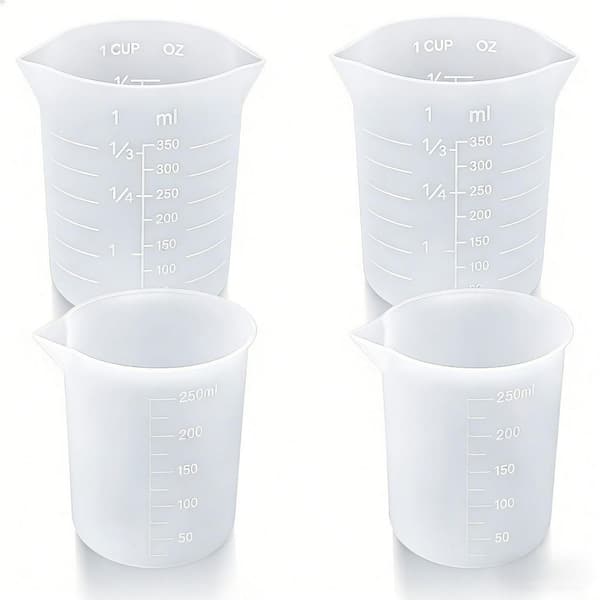 250 ml. /350 ml. Silicone Measuring Cup with Melting Chocolate and Reusable Baking Supplies for Chocolate Molds (4-Pack)