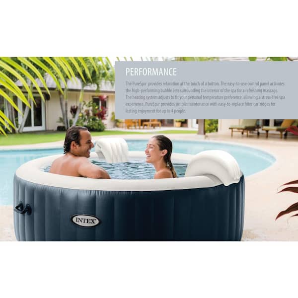 Intex Pure Spa Inflatable Hot Tub Set w/ 6 Filter Cartridges and Accessories 