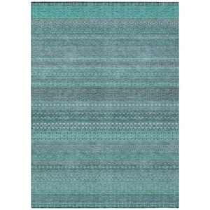 Chantille ACN527 Turquoise 3 ft. x 5 ft. Machine Washable Indoor/Outdoor Geometric Area Rug