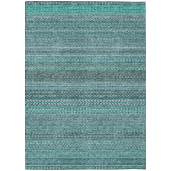 Addison Rugs Chantille ACN527 Turquoise 3 ft. x 5 ft. Machine Washable Indoor/Outdoor Geometric Area Rug
