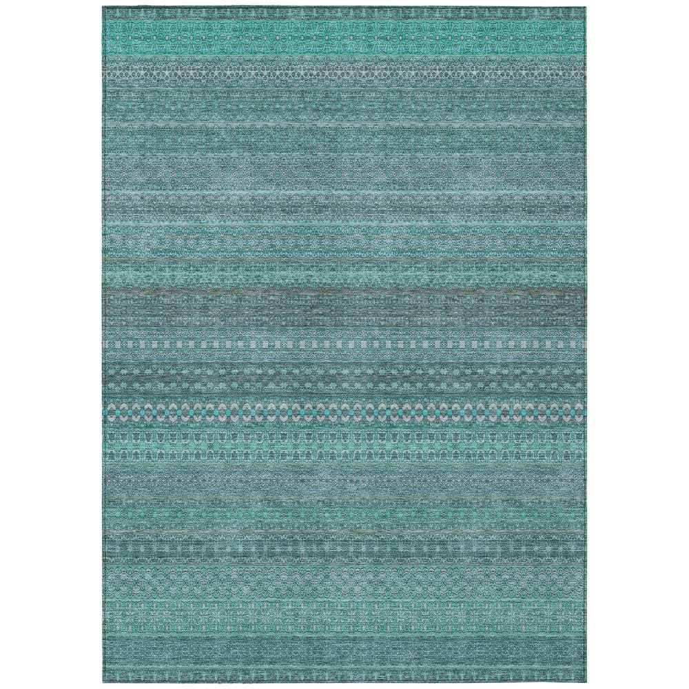 Addison Rugs Chantille ACN527 Turquoise 8 Ft X 10 Ft Machine Washable   Turquoise Addison Rugs Area Rugs Acn527tq8x10 64 1000 