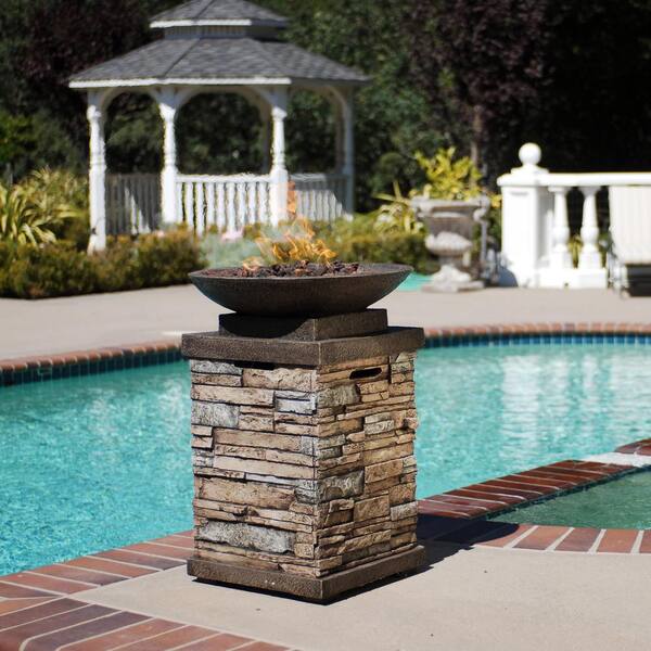 Bond 16.7 in. W x 16.7 in. D x 29.1 in. H NewCastle LP Firebowl 63172 - The  Home Depot