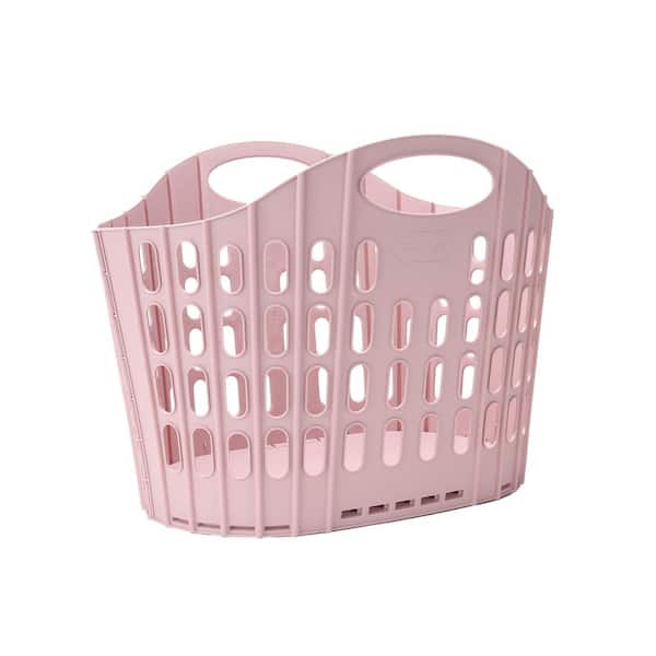 Buy Flexible Plastic Laundry Basket Available in Pink Purple Mocha