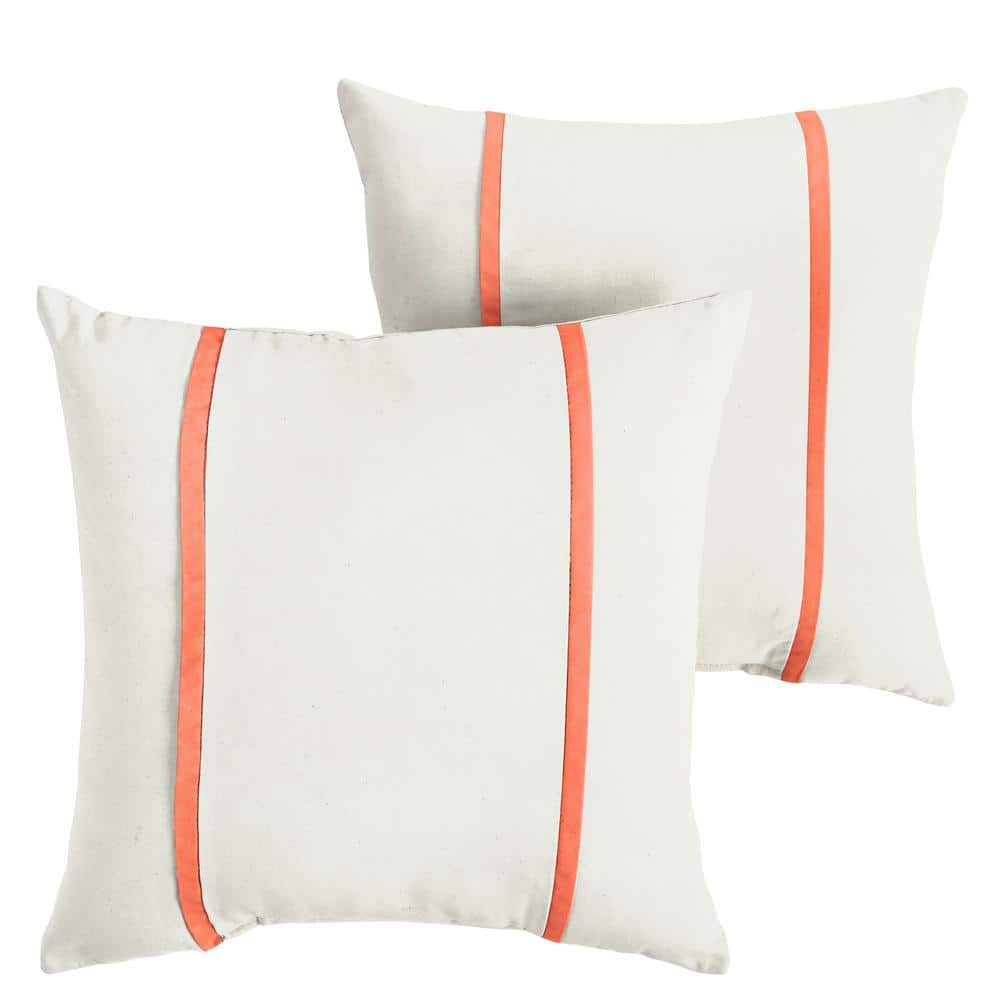 Sunbrella Canvas Natural Outdoor Knife Edge Throw Pillows (2-Pack)