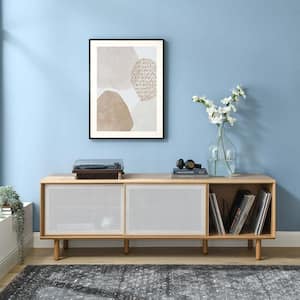 Kurtis 67 in. TV and Vinyl Record Stand in Oak
