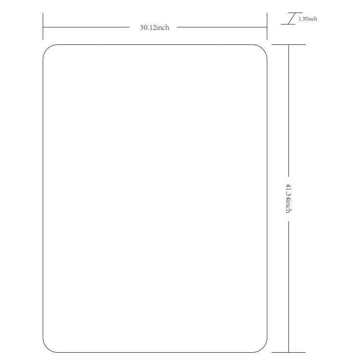 Elegant Rectangular Silver & Gold Brushed Metal Mirror 41"x30"