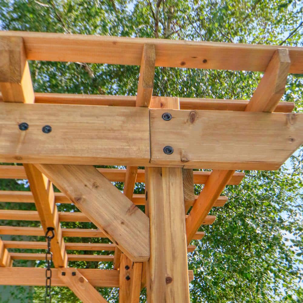 Cedar Double Seating Outdoor Pergola Swing Chair