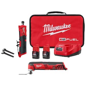 M12 FUEL 12V Lithium-Ion 1/4 in. Cordless Straight Die Grinder Kit w/M12 Oscillating Multi-Tool