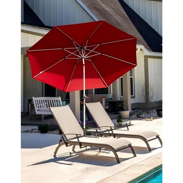 Tileon 10 ft. Aluminium Market Patio Umbrella with Push Tileon 10 ft. Aluminium Market Patio Umbrella with Push