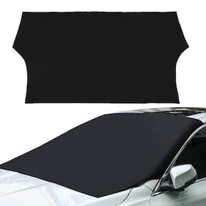 82 in. x 47 in. Black Car Windshield Snow Cover with Magnetic Edge