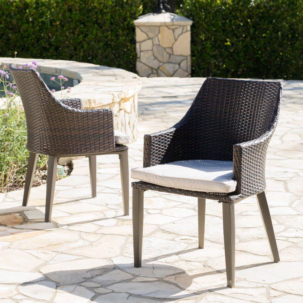 Brown Wicker Outdoor Lounge Chair with Cushions (Set of 2) price history on PriceWatchPro