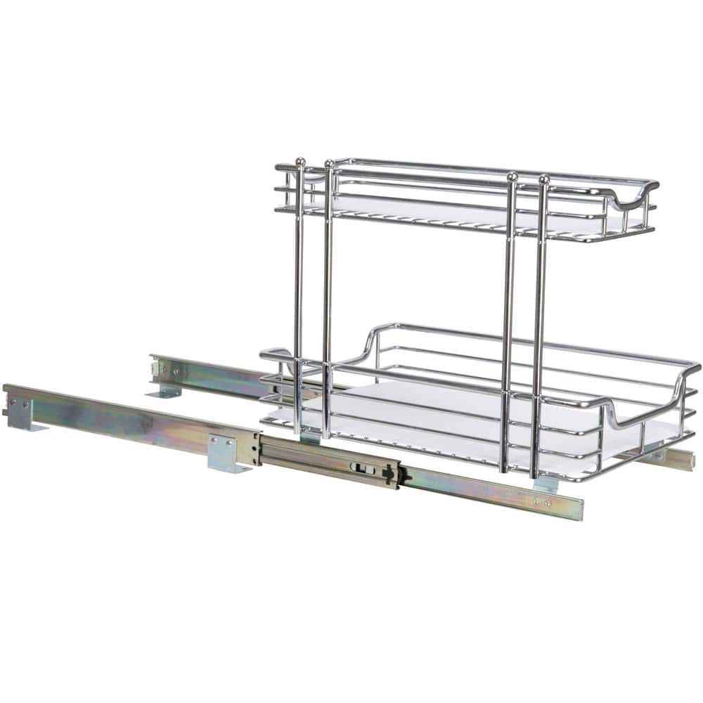 Chrome-Plated Steel 2-Tier Pull-Out Under Sink Organizer