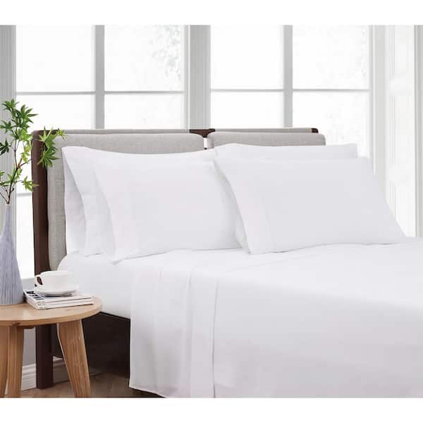 Cannon Solid White Split King 7 Piece Sheet Set Ss3941wtsk 4200 The Home Depot