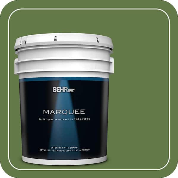 BEHR MARQUEE 5 gal. #M370-7 Mown Grass Satin Enamel Exterior Paint & Primer