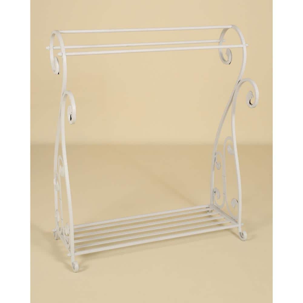 Mario Industries Whitewash Scrolled Quilt Rack 3643 - The Home Depot