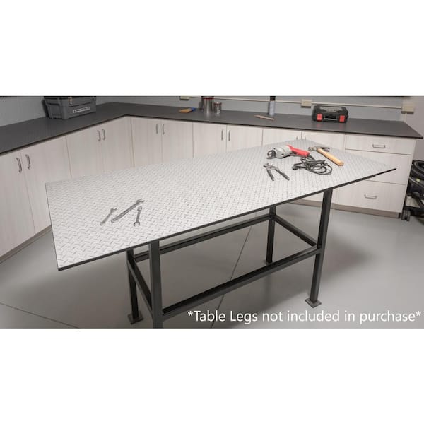 Wilsonart Retro Domino Laminate with Satin Ribbed Aluminum T-Mold - Table  Designs