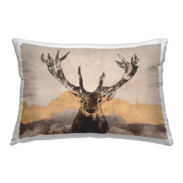 Stupell Industries Rustic Elk Abstraction Outdoor Printed Throw Pillow by Irena Orlov