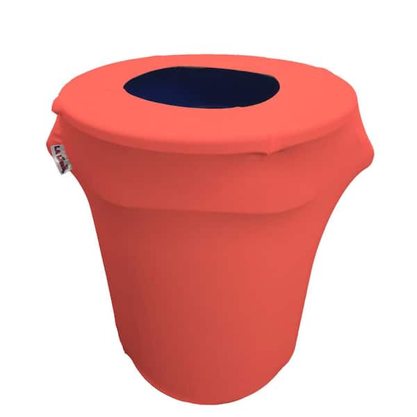 32 Gal. Round Coral Stretch Spandex Trash Can Cover