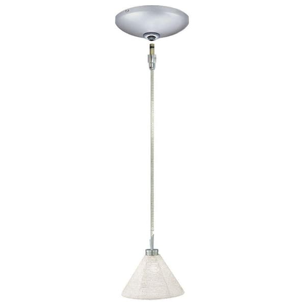 JESCO Lighting Low Voltage Quick Adapt 5 in. x 103-1/8 in. Satin Nickel Pendant and Canopy Kit