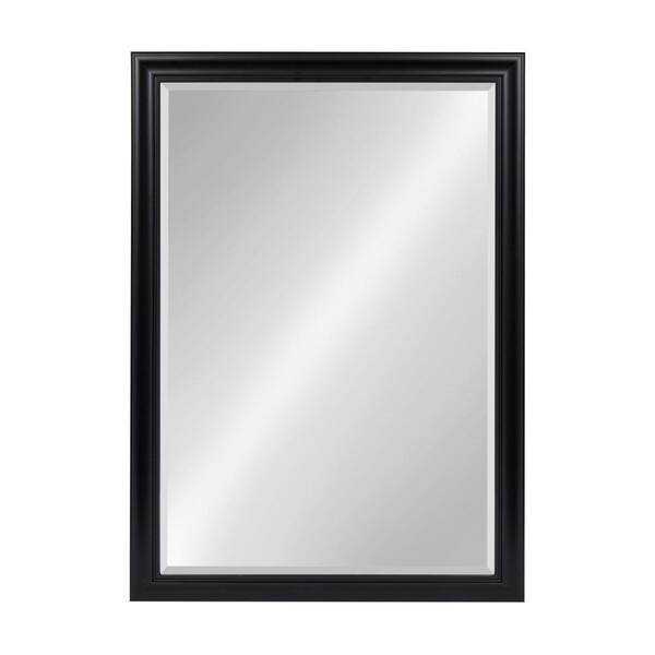 DesignOvation Dalat 23.5 in. W x 35.5 in. H Framed Rectangular Beveled Edge Bathroom Vanity Mirror in Black