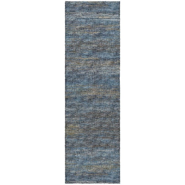 Dream Shag Premium Machine Washable Abstract ADS32 Blue 2 ft. x 7 ft. Runner Rug