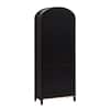 Walker Edison Arched 76 in. Black Wood Bookcase