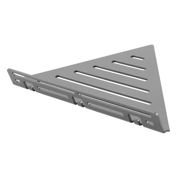 DURAL TI-SHELF 7.87 in x 1.2 in  Aluminum Corner Shower Shelf in Concrete Gray