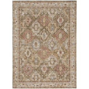 Sahar Green 9 ft. x 13 ft. Floral Vintage Traditional Area Rug