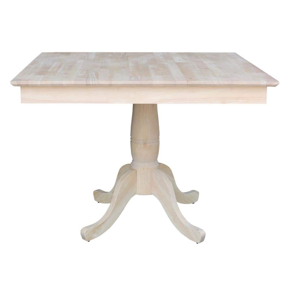 Chateau Parawood 43" Square Pedestal Dining Table in Natural Finish