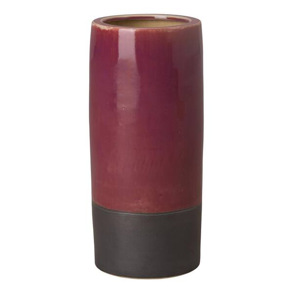 Emissary Two-Tone 19.5 in. H Round Ceramic Umbrella Stand in Eggplant