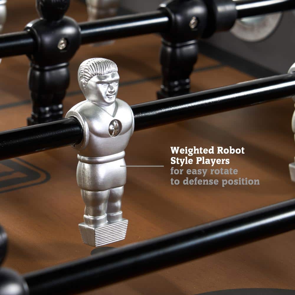 Kinwood 56" Gray and Wood Foosball Table with Chrome Rods
