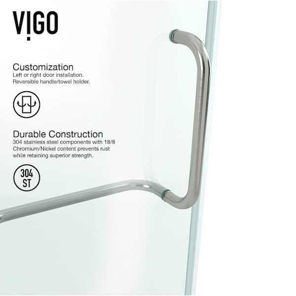Monteray 30 in. L x 46 in. W x 73 in. H Frameless Pivot Rectangle Shower Enclosure in Brushed Nickel with Clear Glass