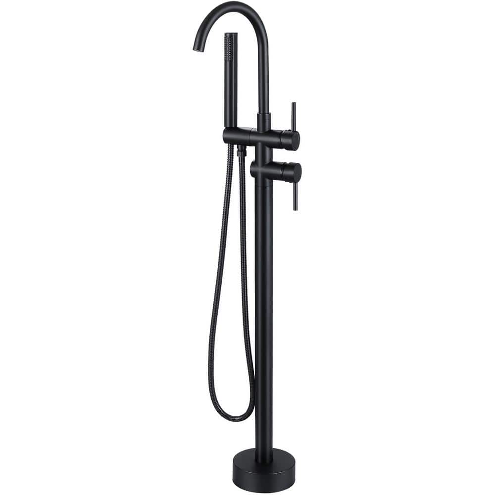 Single-Handle Freestanding Floor Mount Roman Tub Faucet Bathtub Filler with