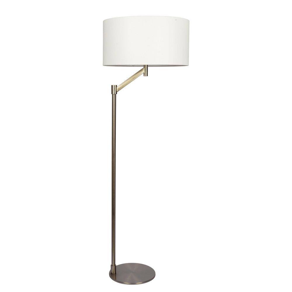 61 in. Silver 1-Light Standard Floor Lamp for Bedroom, Living Room with Linen Round Shade No Bulbs Included price history on PriceWatchPro