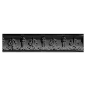 Moonlit Seashore 0.012 in. x 6.44 in. x 48 in. Metal Bed Moulding Nail-Up Tin Cornice in Black(48 Ln.ft./Pack)(12Pieces)
