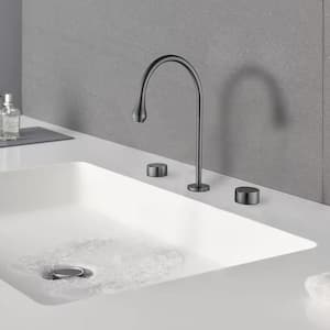 8 in. Widespread Double Handle Bathroom Faucet in Matte Gray