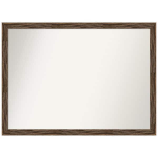 Amanti Art Regis Barnwood Mocha Narrow 40.5 in. W x 29.5 in. H Rectangle Non-Beveled Wood Framed Wall Mirror in Brown