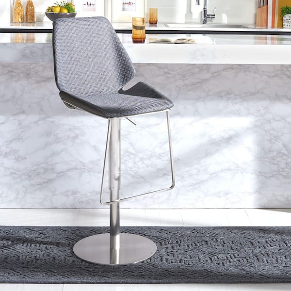 SAFAVIEH Pierro Gray Steel  Bar Stool