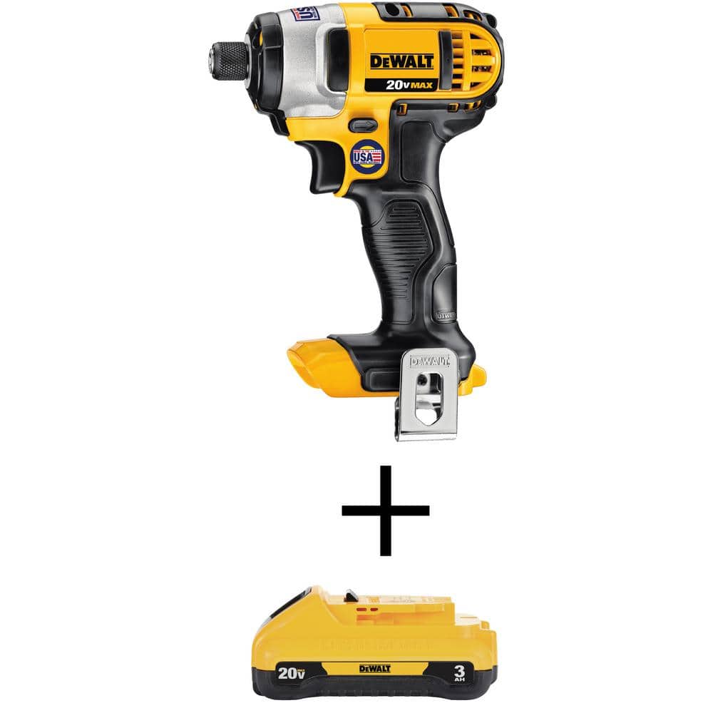 DEWALT 20V MAX Lithium-Ion Cordless 1/4 in. Impact Driver with 20V MAX 3.0 Ah Compact Lithium-Ion Battery Pack -  DCF885BWDCB23