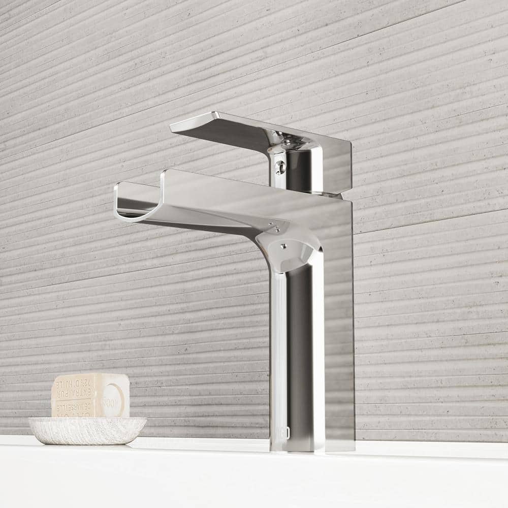VIGO Ileana Modern Chrome Single Hole Waterfall Bathroom Faucet