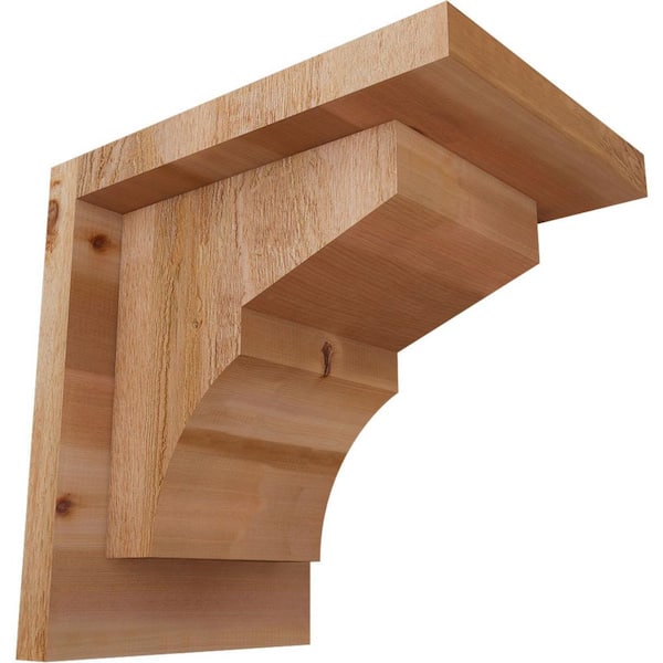 Ekena Millwork 6 in. x 8 in. x 8 in. Monterey Rough Sawn Western Red Cedar Corbel with Backplate