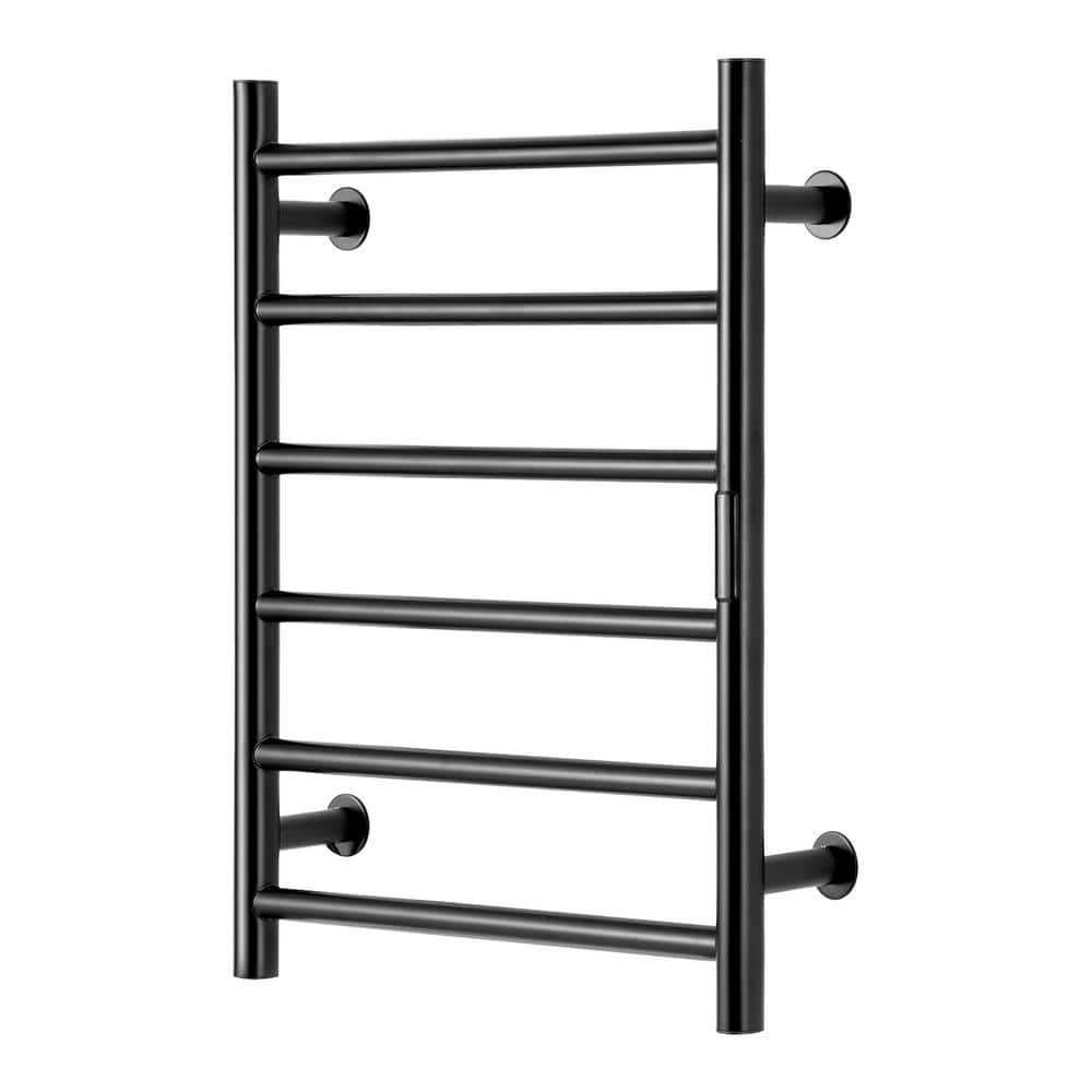 Black Stainless Steel Wall Mounted Heated Towel Rack with Timer