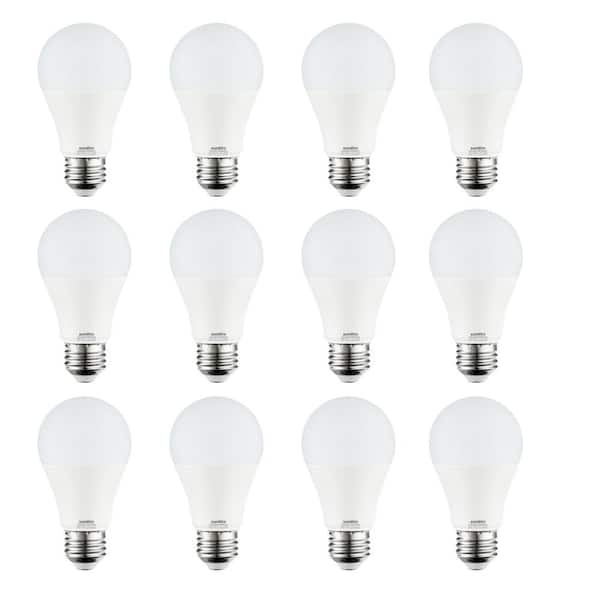 Sunlite 75-Watt Equivalent A19 Non-Dimmable Medium E26 Base Household LED Light Bulb in Warm White 3000K (12-Pack)