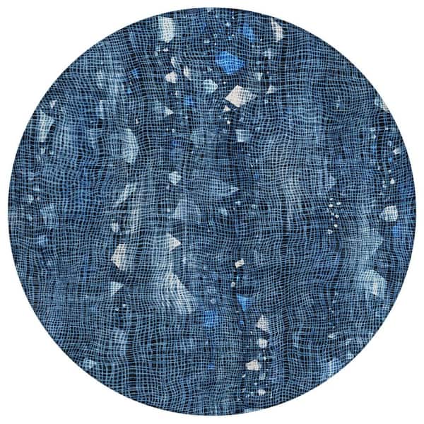Addison Rugs Chantille Machine Washable Indoor/Outdoor Abstract ACN2092 Blue 8 ft. x 8 ft. Area Rug
