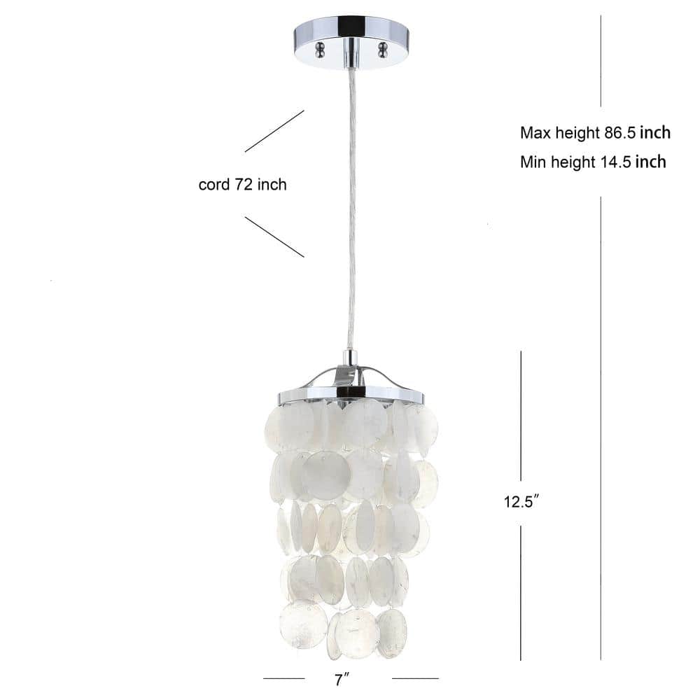 Cayla 7" White Glass LED Drum Pendant Chandelier