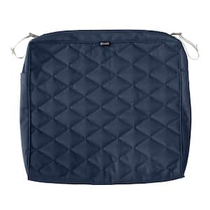 Montlake FadeSafe 21 in. W x 19 in. D x 3 in. T Navy Quilted Dining Cushion Slipcover