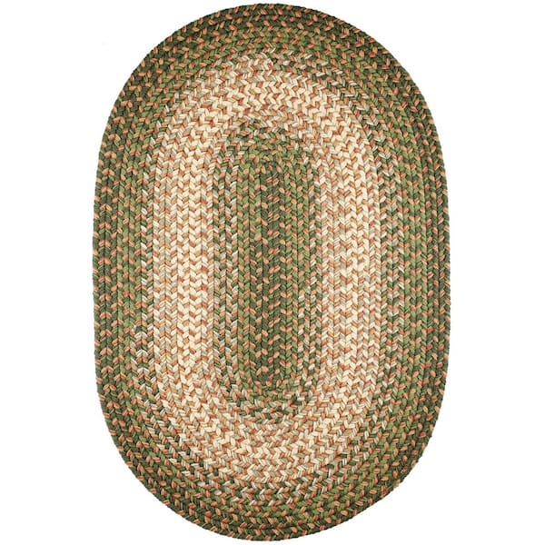 Rhody Rug Ombre Herb Garden 2 ft. x 4 ft. Oval Indoor/Outdoor Braided Area Rug